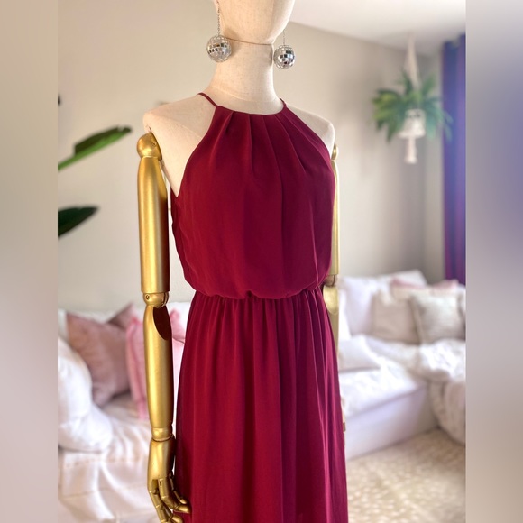 Burgundy Floor Length Dress - Picture 5 of 6